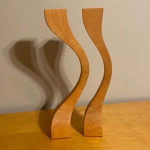 MCM Wood candlesticks